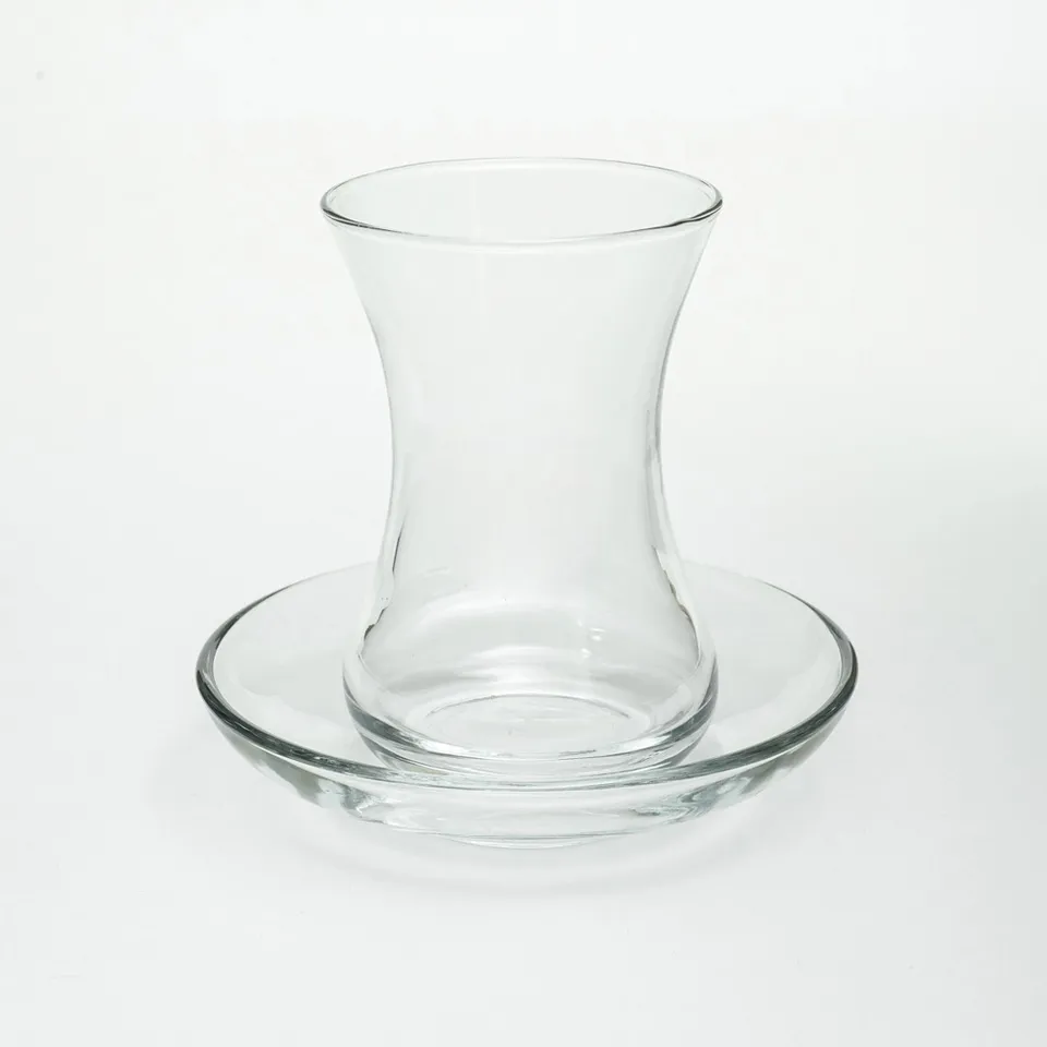 CB-08 125 ml İnce Belli Çay Bardağı ve Tabağı