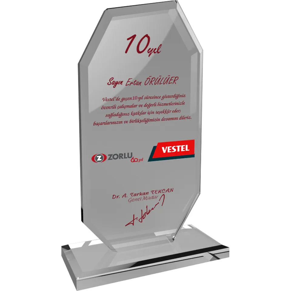 EKT-102 12 x 19 cm Kristal Plaket