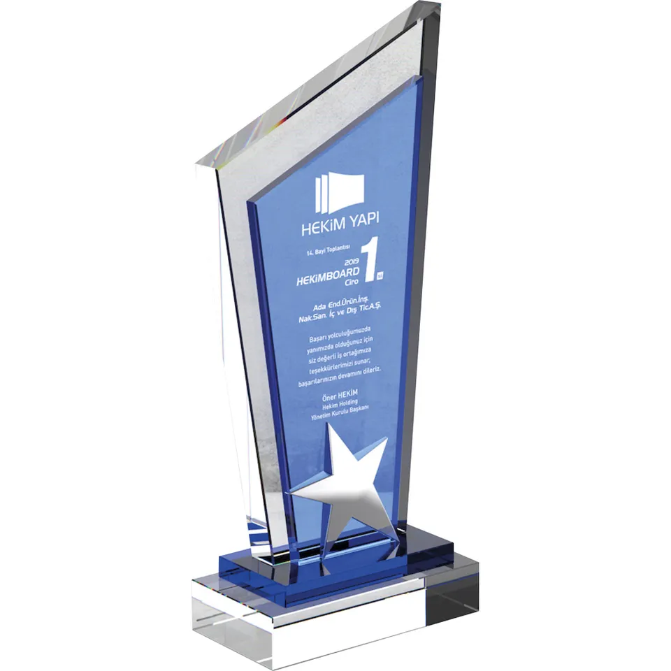 EKT-770 13 x 28 cm Kristal Plaket